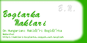 boglarka maklari business card